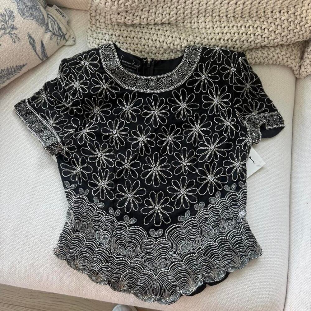Vintage laurence kazar new york beaded top